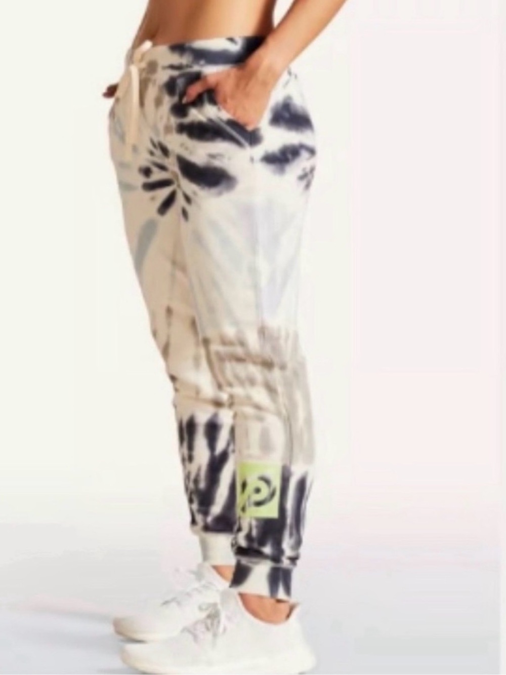 Peloton Tie-Dye Track Joggers in Blue, Gray and White